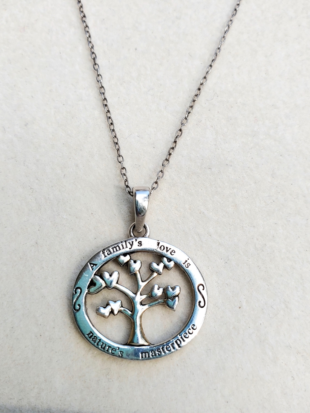 Sterling Silver Family Tree Pendant Necklace